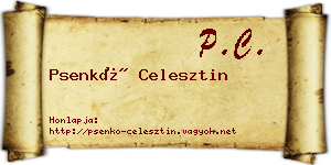 Psenkó Celesztin névjegykártya