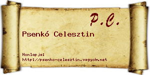 Psenkó Celesztin névjegykártya